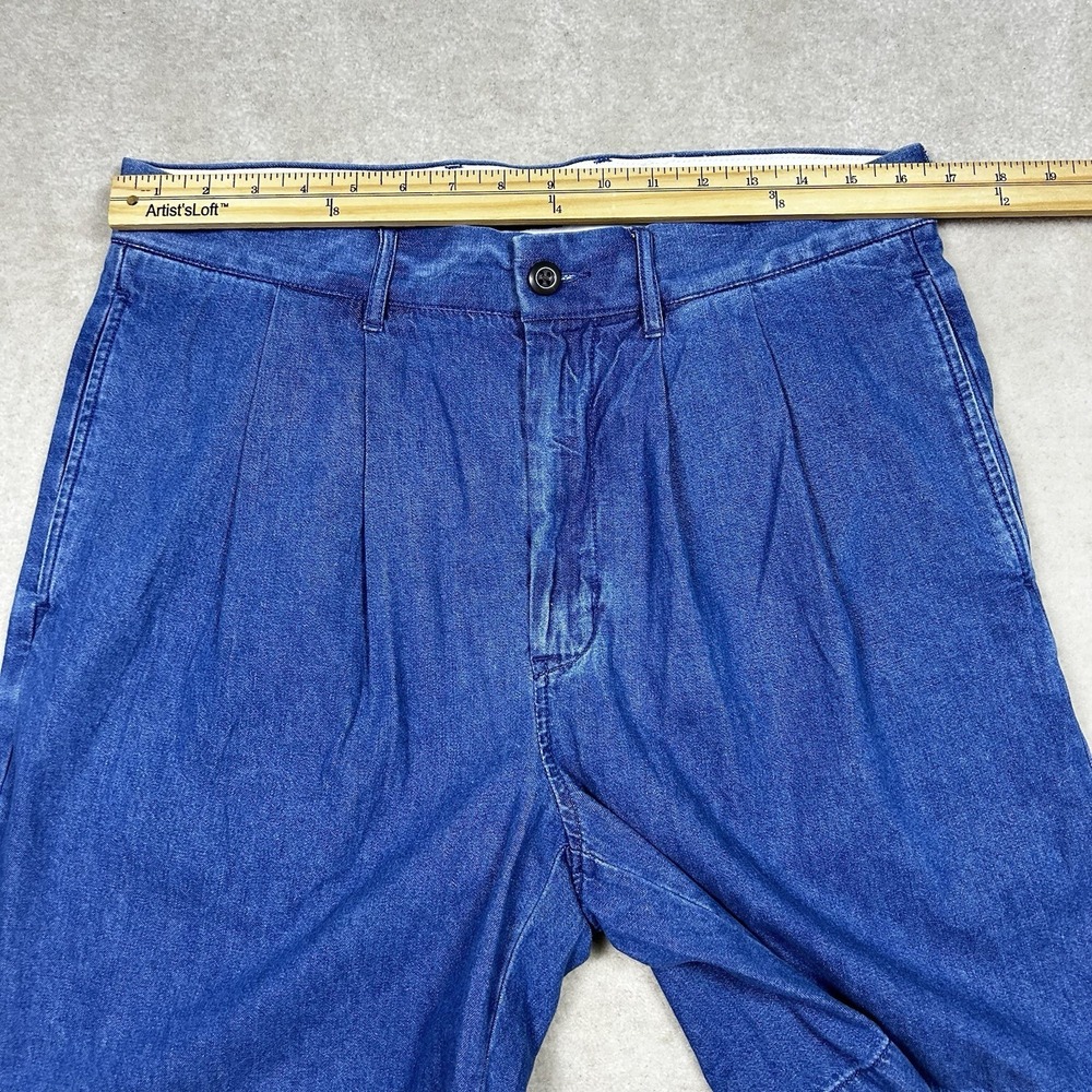J Crew Shorts Men's 32 Denim Pleated Chambray Dock Oarsman MSRP $158 Dad - Picture 3 of 8